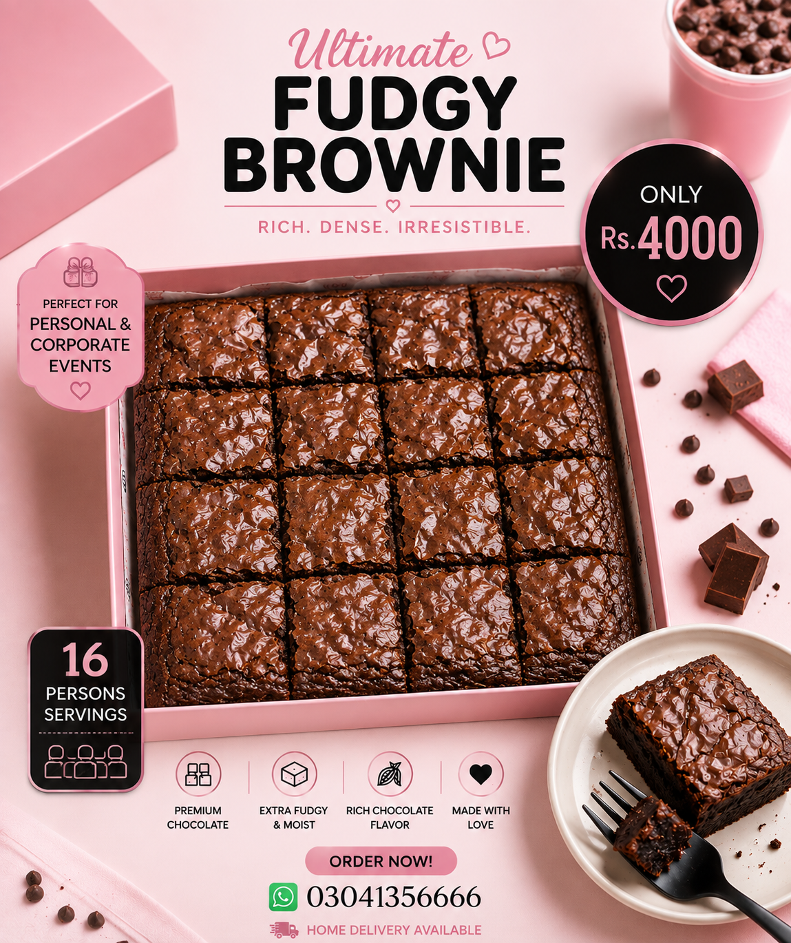 Fudge brownie- Party pack