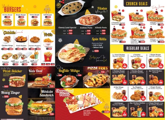 Pizza &pasta burgers